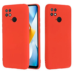 Coque en silicone anti-décoloration avec sangle pour votre Xiaomi Poco C40 4G - rouge