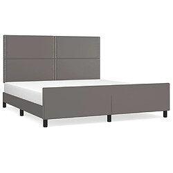 Maison Chic Lit adulte - Cadre Structure de lit avec tête de lit Contemporain Gris 180x200 cm Similicuir -MN53476