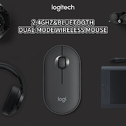 Acheter Logitech Pebble 2,4 GHz souris sans fil Bluetooth double mode souris ergonomique sourdine Plug and Play pour ordinateur portable b347