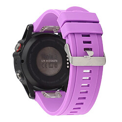 Bracelet en silicone 22mm souple avec boucle de couleur argent violet pour votre Garmin Fenix 5/5 Plus/Forerunner 935