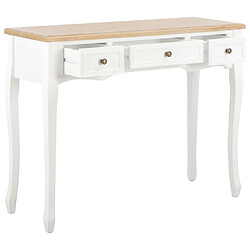 vidaXL Table de console et coiffeuse avec 3 tiroirs Blanc