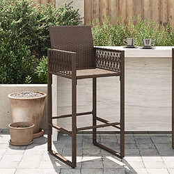 vidaXL Tabourets de bar de jardin lot de 2 marron résine tressée