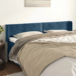 Maison Chic Tête de lit moderne avec oreilles pour chambre - Décoration de lit Bleu foncé 163x16x78/88 cm Velours -MN75153