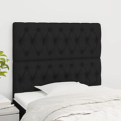 vidaXL Têtes de lit 2 pcs Noir 90x7x78/88 cm Tissu