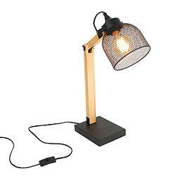 The Home Deco Factory Lampe de bureau inclinable en Bois et Métal - H.38 cm - Noir