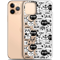 Caseink Coque arrière Apple iPhone 11 Pro Max (6.5 ) Gel HD [ Nouvelle Collection - Souple - Antichoc - Imprimé en France] Chat Noir Chat Blanc