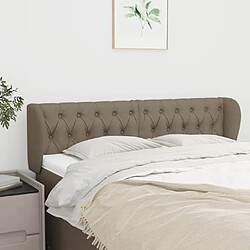 vidaXL Tête de lit avec oreilles Taupe 163x23x78/88 cm Tissu