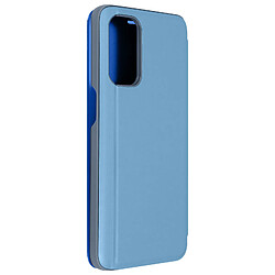 Avizar Housse Oppo Find X3 Lite Clapet translucide Miroir Support Vidéo bleu