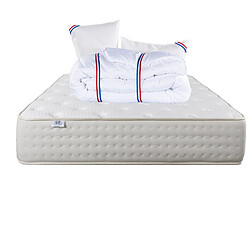 LUXURY LITERIE Matelas 160x200 cm, Purlux, 26cm, latex, indépendance du couchage, face été/hiver + 2 Oreillers + Couette