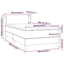 vidaXL Sommier à lattes de lit avec matelas Cappuccino 100x200 cm pas cher