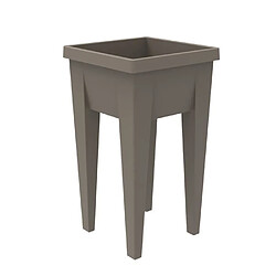 EDA Plastiques Espace Potager Veg&Table URBAN Taupe - L38,5 x P38,5 x H68 cm - 4 bouchons d'évacuation - EDA