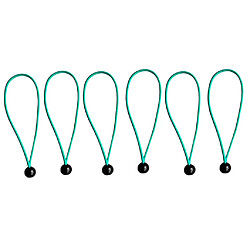 6 pièces 15cm Heavy Duty Ball Bungee Cord Attachez Cordon Canopy Sangles Vert