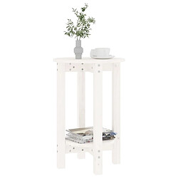 Avis vidaXL Table basse Blanc Ø 40x60 cm Bois massif de pin