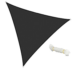 Ecd Germany Voile d'ombrage protection UV solaire toile parasol triangle 5x5x5 m anthracite