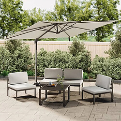 Maison Chic Parasol Jardin | Parasol déporté avec mat en aluminium Blanc sable 300x300 cm - GKD92636