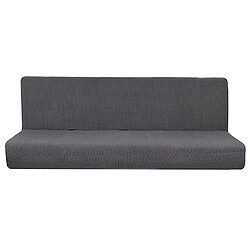 Couverture de sofa sans bras antidérapante pleine housse de canapé-lit pliante gris L