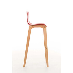 Avis Decoshop26 Tabouret de bar design scandinave x1 structure de 4 pieds en bois assise en plastique rouge 10_0004945