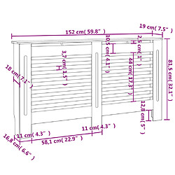 vidaXL Cache-radiateur anthracite 152x19x81,5 cm MDF pas cher