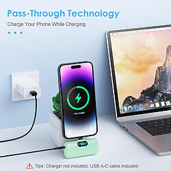 Acheter SANAG Mini Batterie Externe Pour Iphone 5000Mah, M À Niveau 15W Pd 3.0A Charge Rapide,Compact Et Léger Power Bank Écran Lcd Chargeur Portable Compatible Avec Iphone 14/14 Pro /13/12/11/X/8-Vert Clair