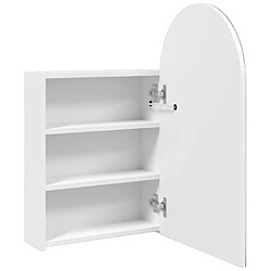 Maison Chic Armoire de bain à miroir,Meuble haut de rangement de salle de bain avec LED arquée blanc 42x13x70 cm -GKD711565 pas cher