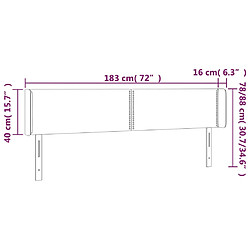 vidaXL Tête de lit à LED Blanc 183x16x78/88 cm Similicuir pas cher