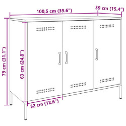 vidaXL Buffet blanc 100,5x39x79 cm acier pas cher