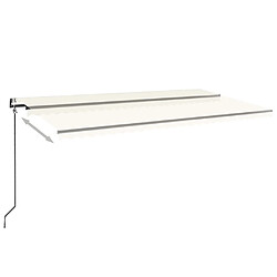 Avis Maison Chic Auvent automatique | Store banne extérieur | Marquise avec capteur de vent et LED 600x350 cm Crème -MN48259