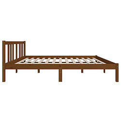 Acheter vidaXL Cadre de lit sans matelas marron miel bois massif 140x190 cm