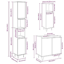 vidaXL Ensemble de meubles de salle de bain 3 pcs chêne sonoma pas cher