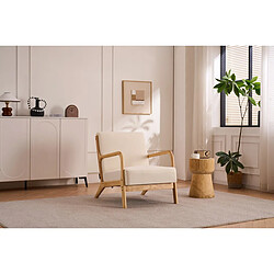 Habitat Et Jardin Fauteuil Clinton en bois style scandinave - Lin - Beige