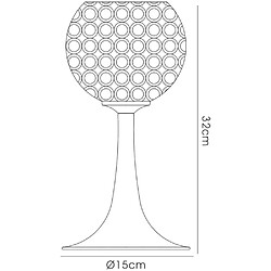 Avis Luminaire Center Lampe de Table Ava 2 Ampoules chrome poli/cristal