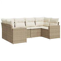 Maison Chic Salon de jardin avec coussins 6 pcs | Ensemble de Table et chaises | Mobilier d'Extérieur beige résine tressée -GKD50305