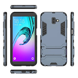 Wewoo Coque TP + antichoc pour Galaxy J6 +, avec support (Bleu marine) pas cher