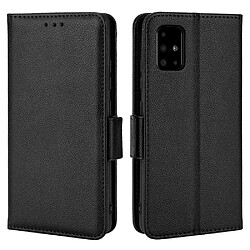 Etui en PU texture litchi, antichoc avec support noir pour votre Samsung Galaxy A51 5G SM-A516