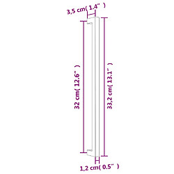 vidaXL Poignées d'armoire 20 pcs doré 320 mm acier inoxydable pas cher