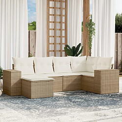 Maison Chic Salon de jardin avec coussins 6 pcs | Ensemble de Table et chaises | Mobilier d'Extérieur beige résine tressée -GKD47188