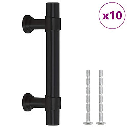 vidaXL Poignées d'armoire 10 pcs noir 64 mm acier inoxydable