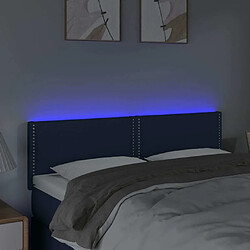 Avis Maison Chic Tête de lit scandinave à LED,meuble de chambre Bleu 144x5x78/88 cm Tissu -MN10801