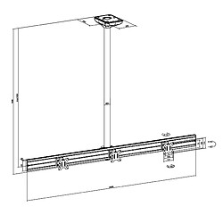 Kimex Support plafond menu board pour 3 écrans TV 32'' - Hauteur 150 cm