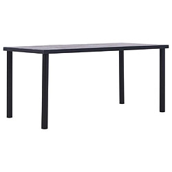 Maison Chic Table de salle à manger,Table à dîner Noir et gris béton 160x80x75 cm MDF -GKD88431