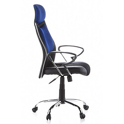 Avis Siège de bureau / Fauteuil de direction CITY 80, simili cuir / tissu noir / bleu, chromé hjh OFFICE