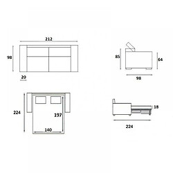 Inside 75 Canapé 3 places CHESTERFIELD Convertible Express 140 cm sommier lattes matelas 18 velours vert