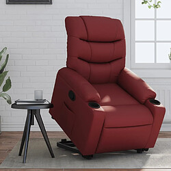 Maison Chic Fauteuil Relax pour salon, Fauteuil inclinable Rouge bordeaux Similicuir -GKD39340