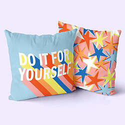 Happy Friday Housse de coussin HappyFriday Aware Do it Multicouleur 50 x 50 cm 2 Pièces