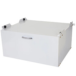 Mendler Meuble sous machine à laver HWC-E50, estrade, piédestal, châssis, tiroir 33x61x62cm blanc