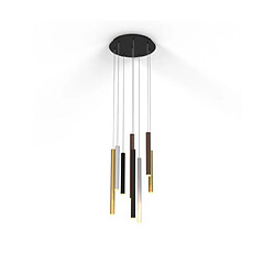 Luminaire Center Suspension Cala Blanc sable, noir sable, or/marron rouille