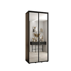 Abiks Meble Armoire à portes coulissantes Davos 2 H235.2 x L100 x P45 2 portes coulissante (Noir/Noir/Noir)