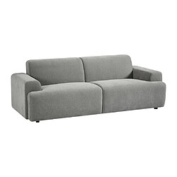 Avis Vente-Unique Canapé 3 places en tissu gris ARFURO