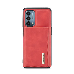 Dg.Ming Coque en TPU + PU magnétique, anti-chute, hybride avec béquille rouge pour votre OnePlus Nord 200 5G