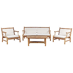 Beliani Set de salon RICCIONE Bambou Bois clair